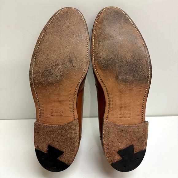 VERY GOOD Alden 685 Full Strap Slip-On Penny Loafer (Burnished Tan Calf) 9.5 A/C - Picture 8 of 13